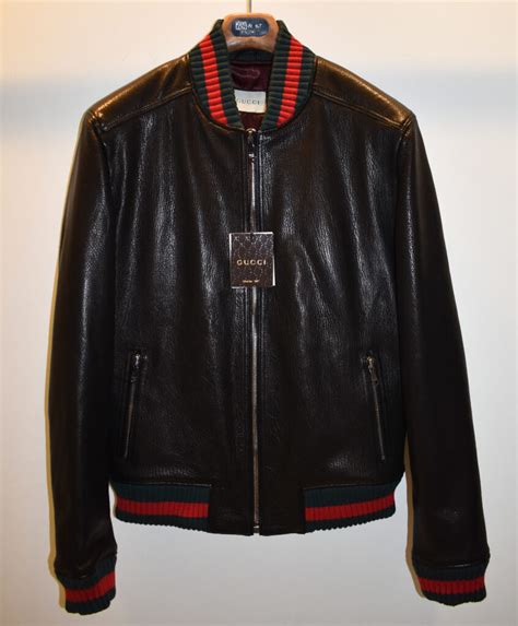 white gucci jacket replica|Gucci leather jackets for men.